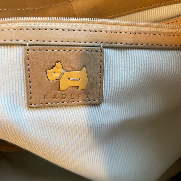 RADLEY LONDON Beige Floral Canvas Crossbody with Tan Leather Trim - Picture 6 of 7